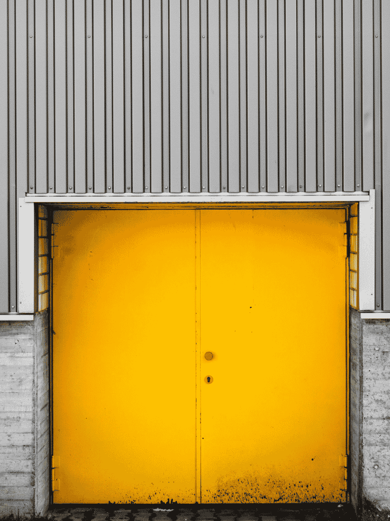 Steel door design with modern decorative panels